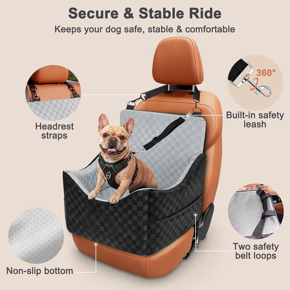 Cama y asiento de viaje para mascotas