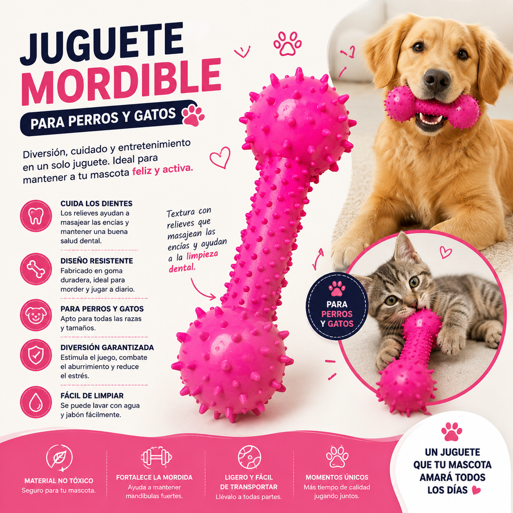 Juguete Mordedor Dental para perros y gatos