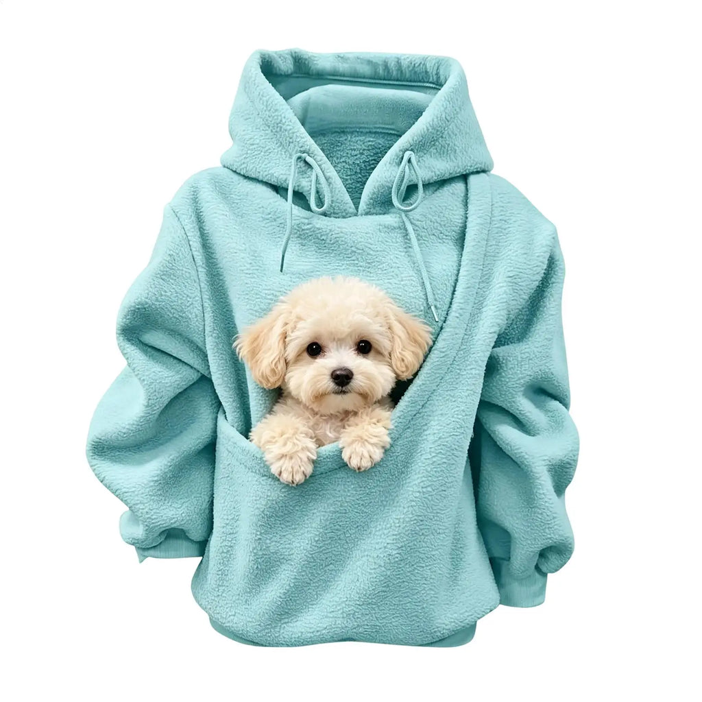 Sudadera Portamascotas para Perros y Gatos | Bolsillo Canguro