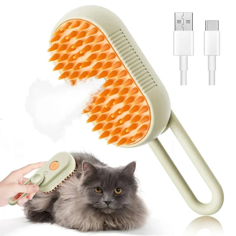 Cepillo de Vapor 3 en 1 para Perros y Gatos.