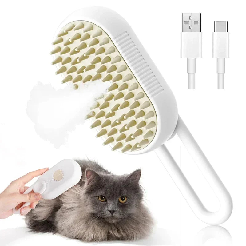 Cepillo de Vapor 3 en 1 para Perros y Gatos.